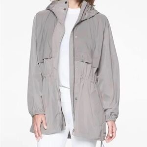EUC Women's Athleta Gray Rainfall Swing Parka Hooded Rain Jacket XS